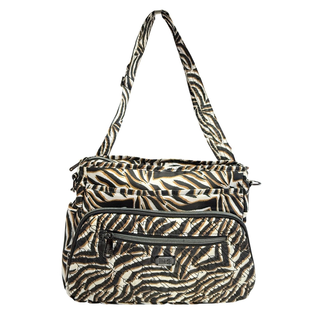 New Lug Shimmy SE Crossbody Bag Womens Small Zebra Print RFID Organizer